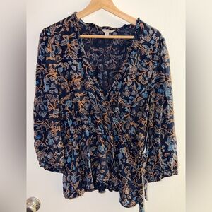 Floral Wrap Blouse